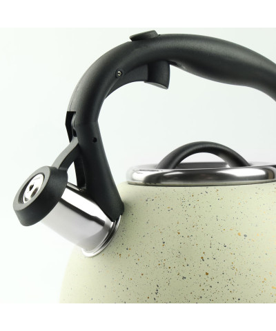 Czajnik z gwizdkiem ze stali nierdzewnej 3L kremowy