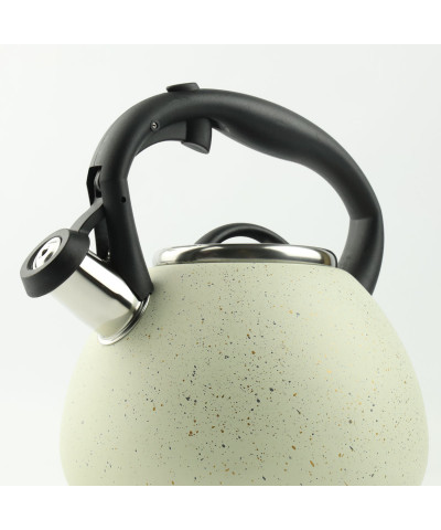 Czajnik z gwizdkiem ze stali nierdzewnej 3L kremowy