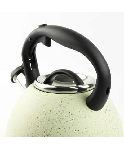 Czajnik z gwizdkiem ze stali nierdzewnej 3L kremowy