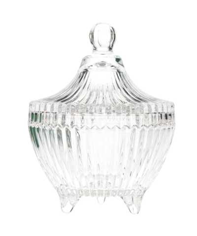 Cukiernica szklana ze żłobieniami