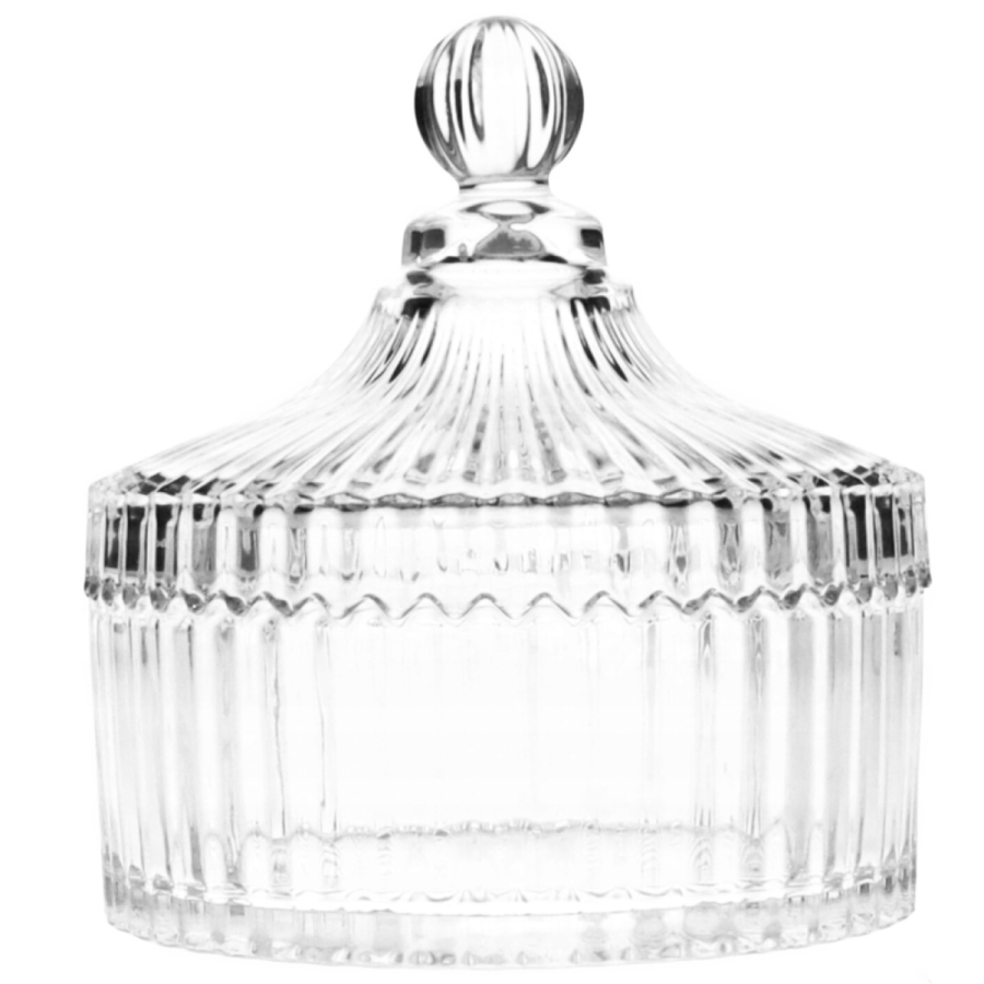 Cukiernica szklana ze żłobieniami 550ml