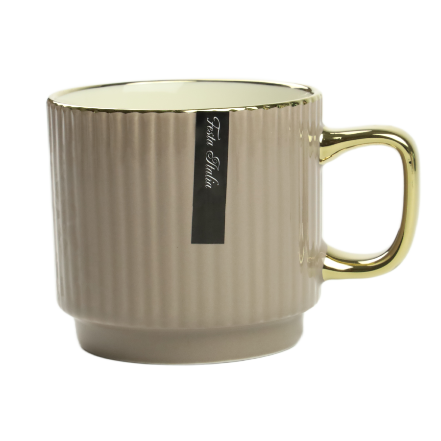 Kubek porcelanowy Złoto/Beż  320 ml