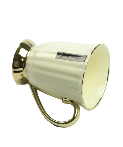 Komplet 2 kubków porcelanowych kremowo biały 240 ml