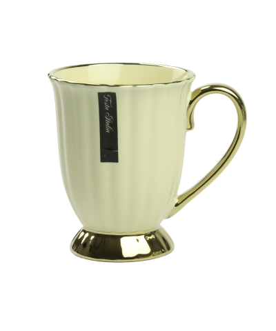 Komplet 2 kubków porcelanowych kremowo biały 240 ml