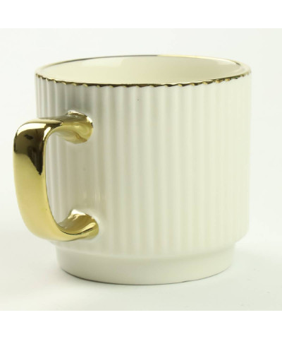 Kubek porcelanowy Złoty / Kremowy   320 ml