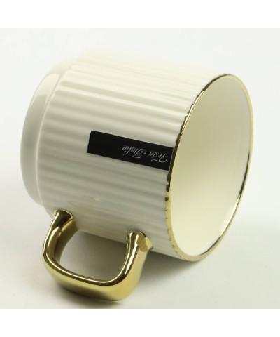 Kubek porcelanowy Złoty / Kremowy   320 ml