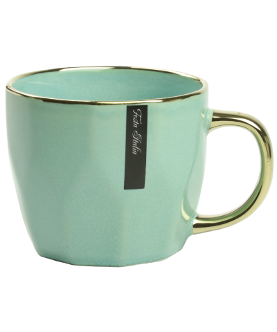 Kubek porcelanowy złoty/miętowy 400ml
