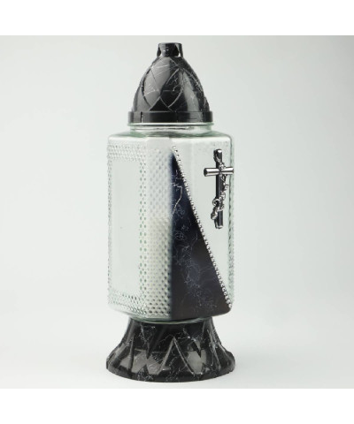 Znicz szklany z wkładem róża Z-502