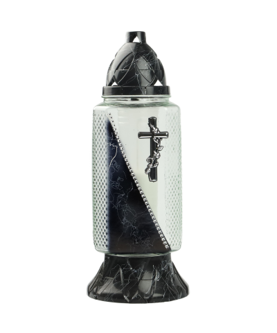 Znicz szklany z wkładem róża Z-502