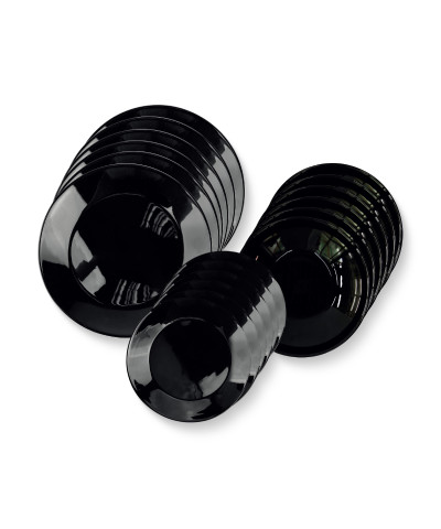 Komplet talerzy ze szkła hartowanego Zelie 18-elementowy czarny-PRYMUS AGD