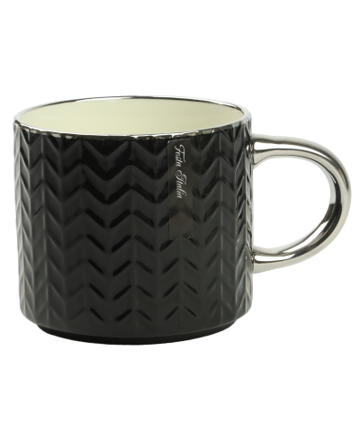 Kubek porcelanowy czarno/srebrny 470 ml
