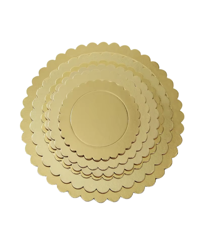 Podkład pod tort okrągły złoty 25cm 5 szt