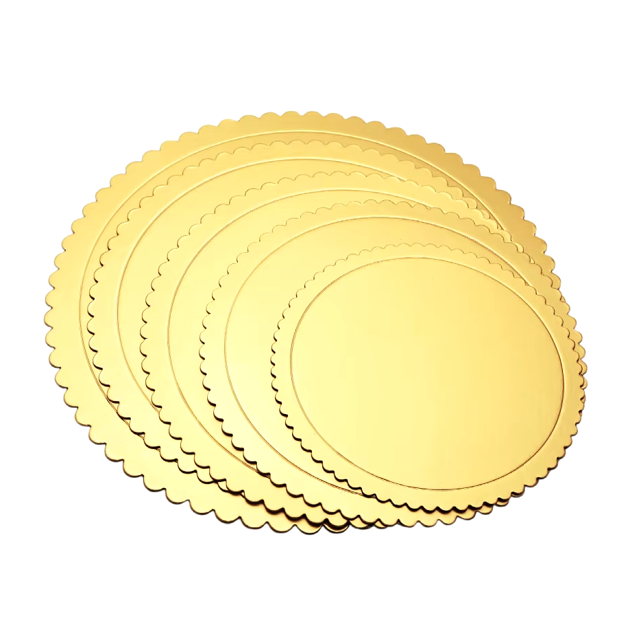 Podkład pod tort okrągły złoty 25cm 5 szt