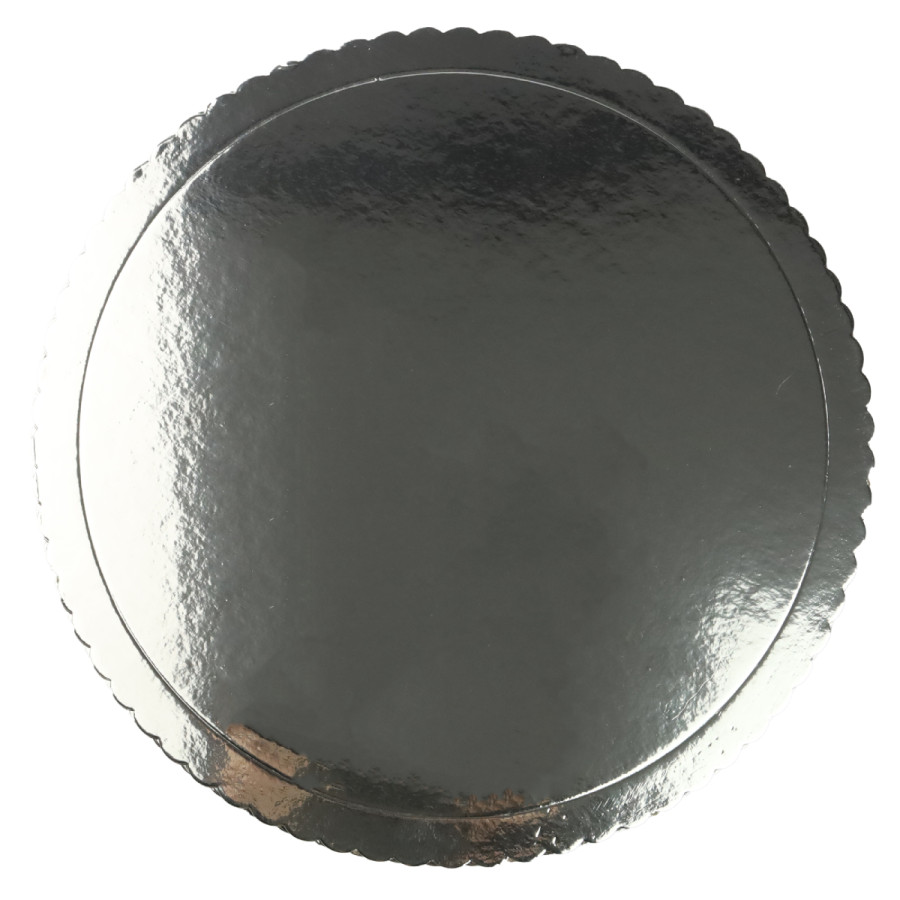 Podkład pod tort okrągły srebrny 35cm 5 szt