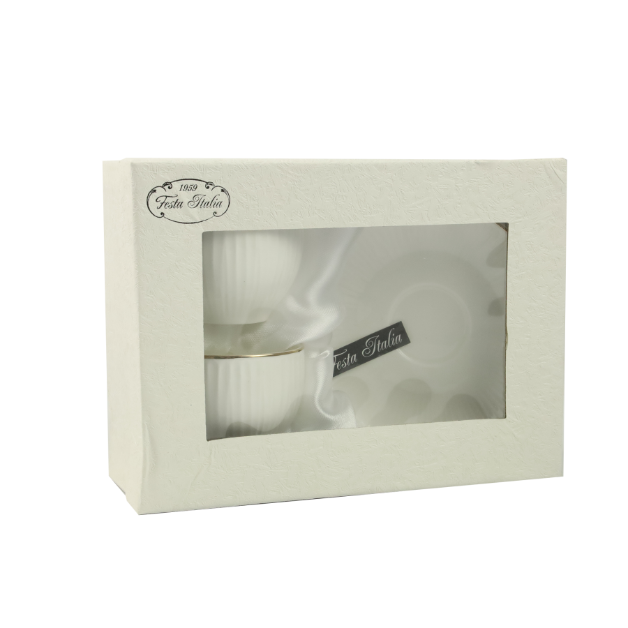 Komplet filiżaki ze spodkiem 2 szt  Zeolla Gold120ml