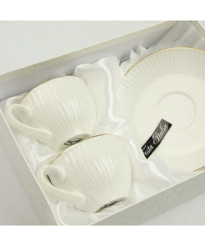 Komplet filiżaki ze spodkiem 2 szt  Zeolla Gold120ml