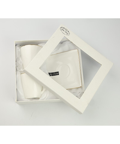 Komplet filiżaki ze spodkiem 2 szt Melania Gold 220ml