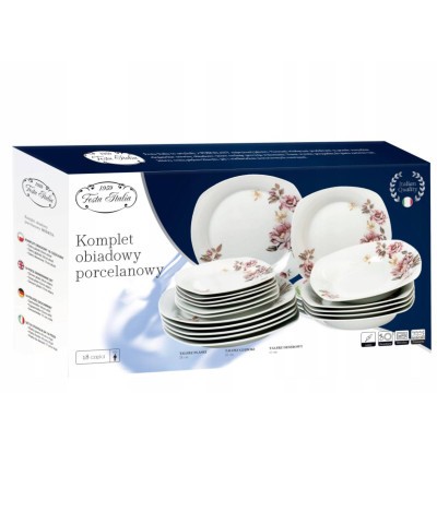 Serwis obiadowy Verona Kwiaty Kwadrat 18 el.