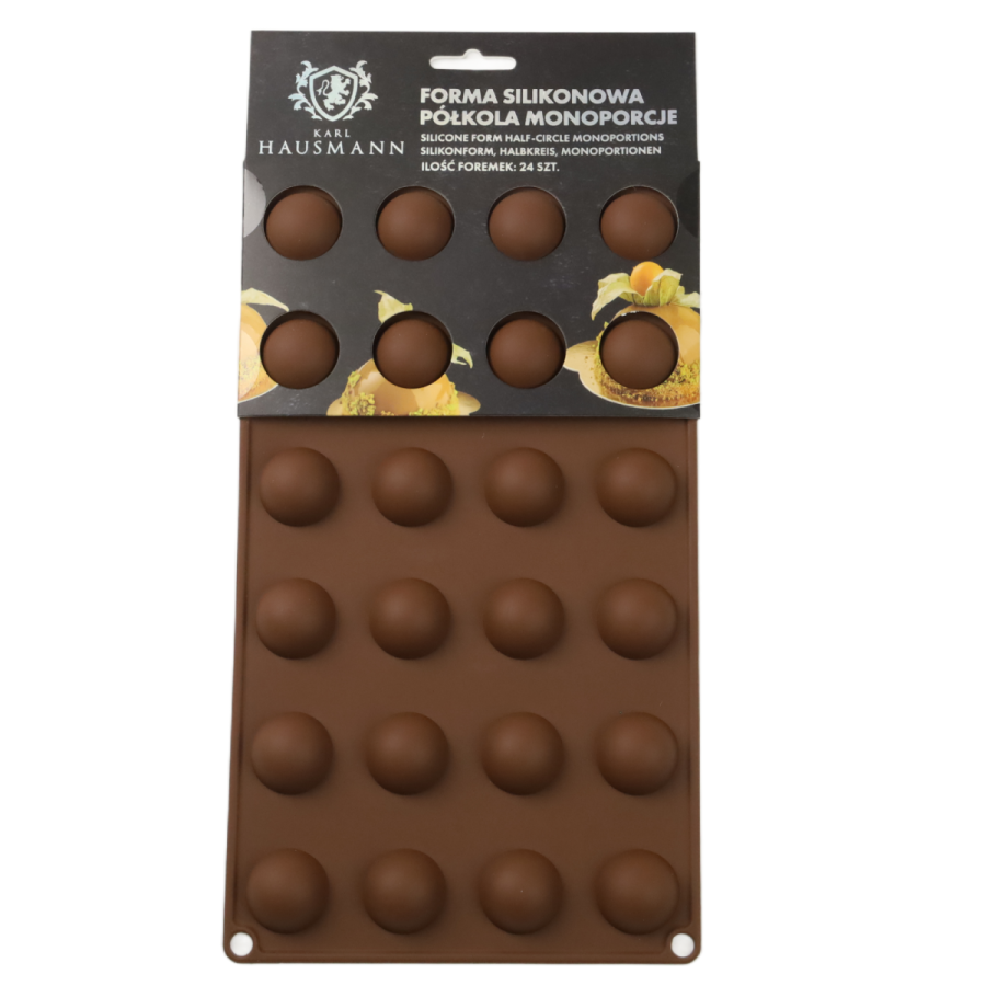 Forma silikonowa do monoporcji  półkola 24 szt.