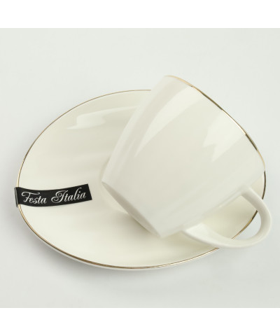 Komplet 2 filiżanek ze spodkami REGINA GOLD 180ml