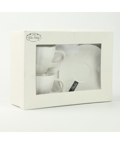 Komplet 2 filiżanek ze spodkami REGINA GOLD 180ml