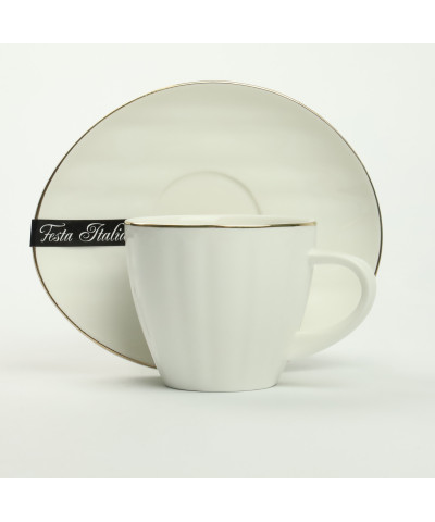 Komplet 2 filiżanek ze spodkami REGINA GOLD 180ml