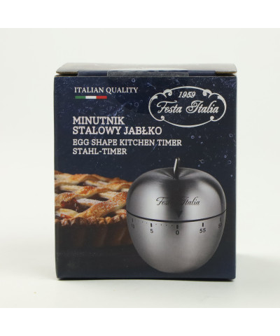 Minutnik stalowy Jabłko kuchenny  srebrny