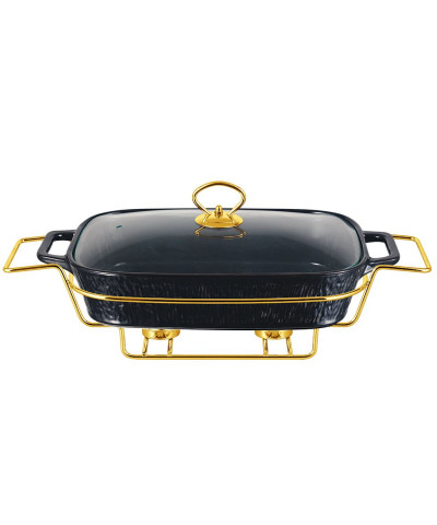 Naczynie z podgrzewaczem 3,5l prostokątne czarne