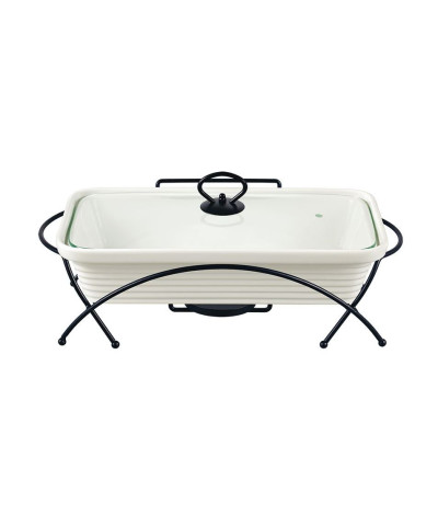 Naczynie z podgrzewaczem 2,3l prostokątne biało czarne