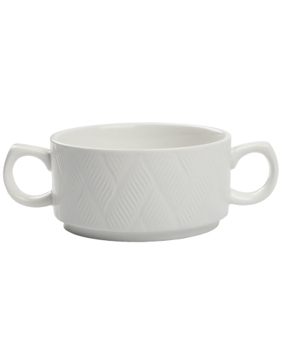 Bulionówka ceramiczna  300 ml biała z tłoczeniem