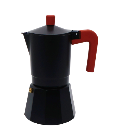 Kawiarka zaparzacz do kawy aluminiowy 300ml czarno - ceglasty