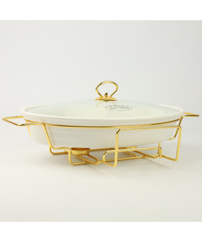 Naczynie z podgrzewaczem 2,1l owalne białe