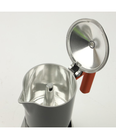 Kawiarka zaparzacz do kawy aluminiowy 150ml czarno - ceglasty