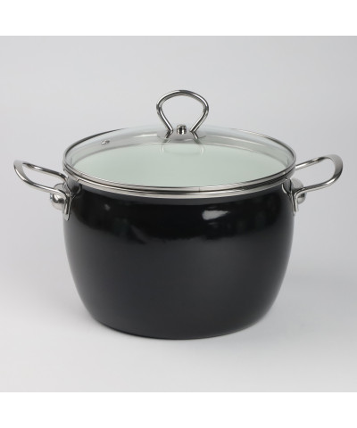 Garnek emaliowany czarny MARYNA 3L