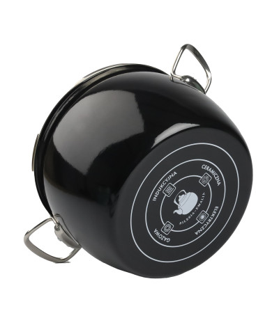 Garnek emaliowany czarny MARYNA 3L