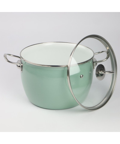 Garnek emaliowany zielony MARYNA 4L