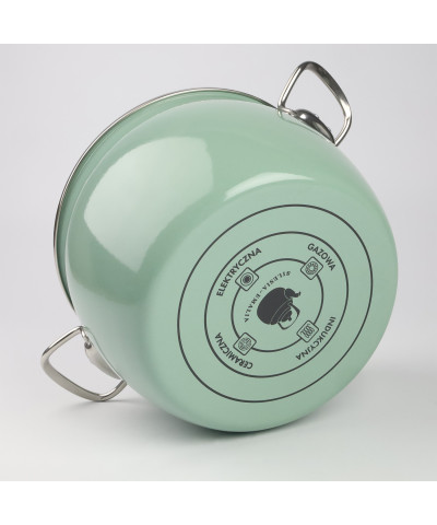 Garnek emaliowany zielony MARYNA 4L