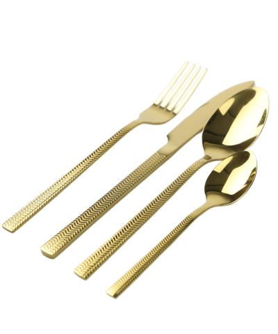 Komplet sztućców w pudełku JAGNA 24-elementowy Złote