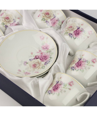 Kpl. 6 filiżanek ze spodkiem 250ml Roseto