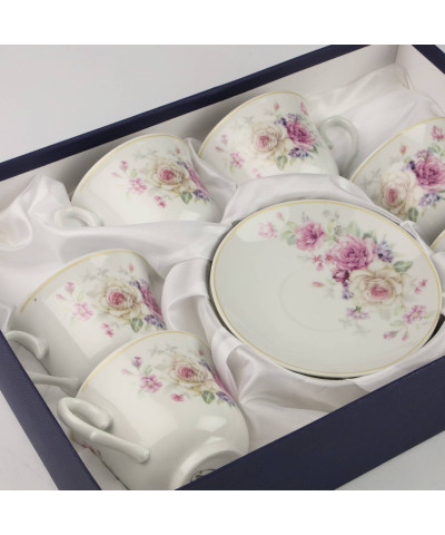 Kpl. 6 filiżanek ze spodkiem 250ml Roseto