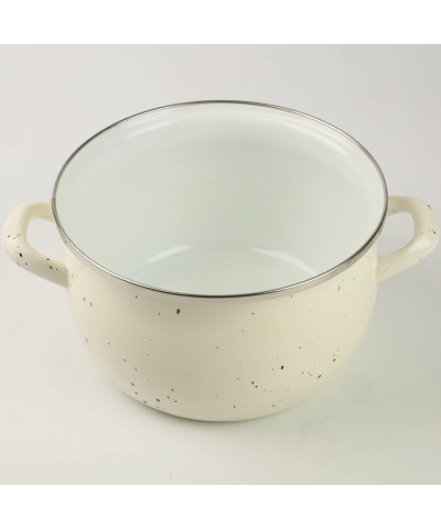 Garnek emaliowany kremowy marmurHELENA 6,5L