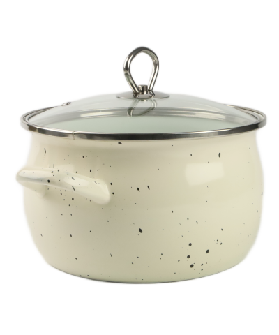 Garnek emaliowany kremowy marmurHELENA 6,5L