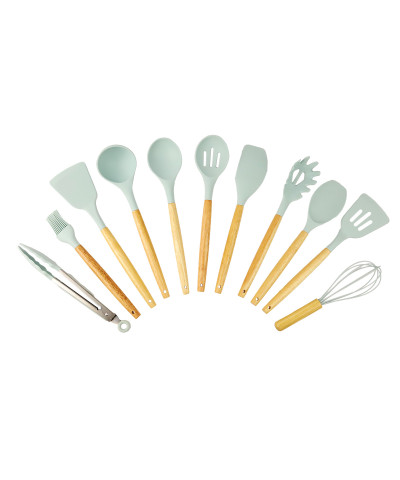 Komplet przyborów silikonowych 12 el. miętowy