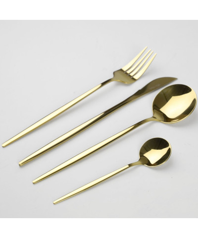 Komplet sztućców w pudełku złote Karen16 elementów