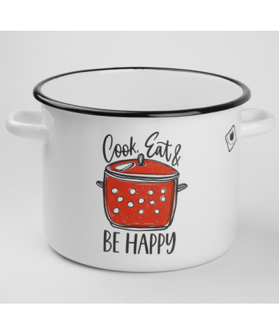 Garnek emaliowany BE HAPPY 2l