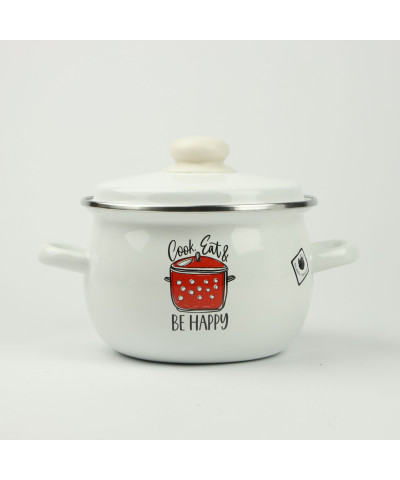 Komplet garnków emaliowanych BE HAPPY 8-częściowy