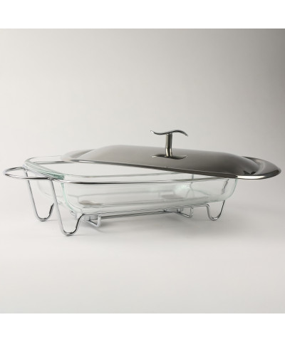 Naczynie z podgrzewaczem 3,6l szklane, prostokątne