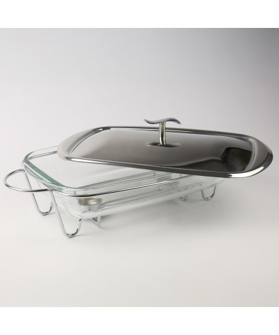 Naczynie z podgrzewaczem 3,6l szklane, prostokątne