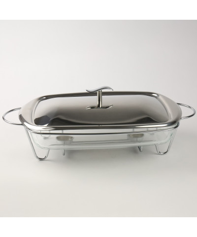 Naczynie z podgrzewaczem 3,6l szklane, prostokątne