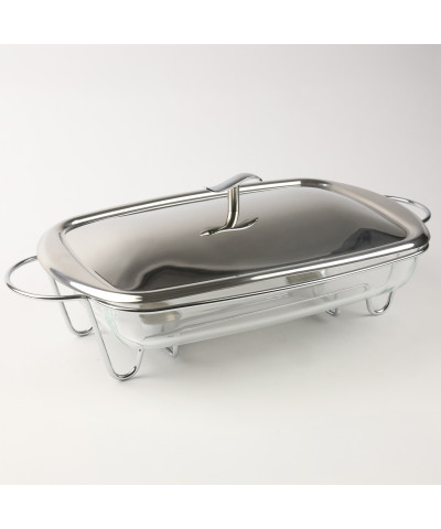 Naczynie z podgrzewaczem 3,6l szklane, prostokątne